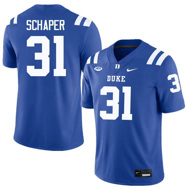 Duke Blue Devils #31 Elliott Schaper College Football Jersey Stitched-Blue